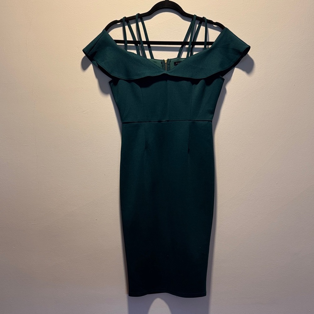 Haute Monde Strapless Dark Green Dress